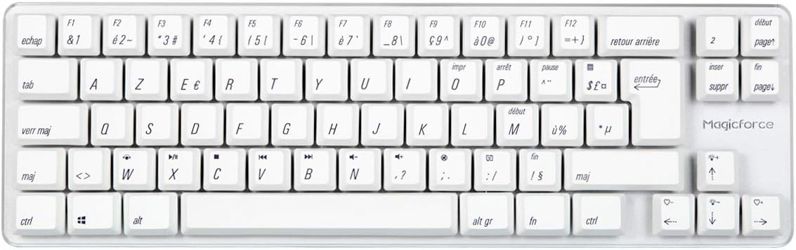 White Backlit British QWERTY Mechanical Gaming Keyboard E573084