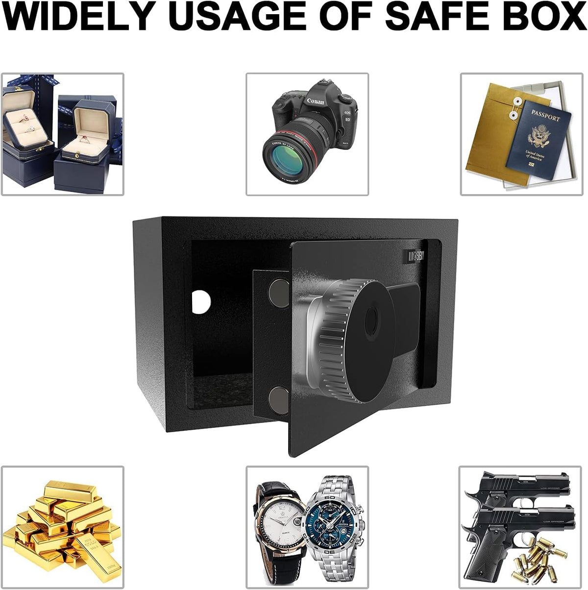 0.7 Cubic Feet Biometric Fingerprint Steel Home Safe V42646
