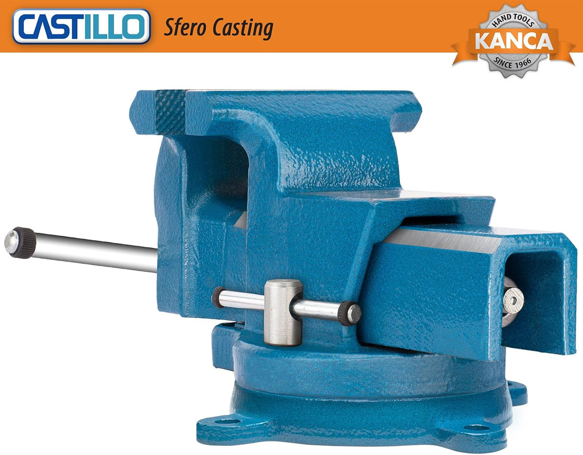Bench Vise with Hardened Swivel Base, 5'' Jaw Opening O635406