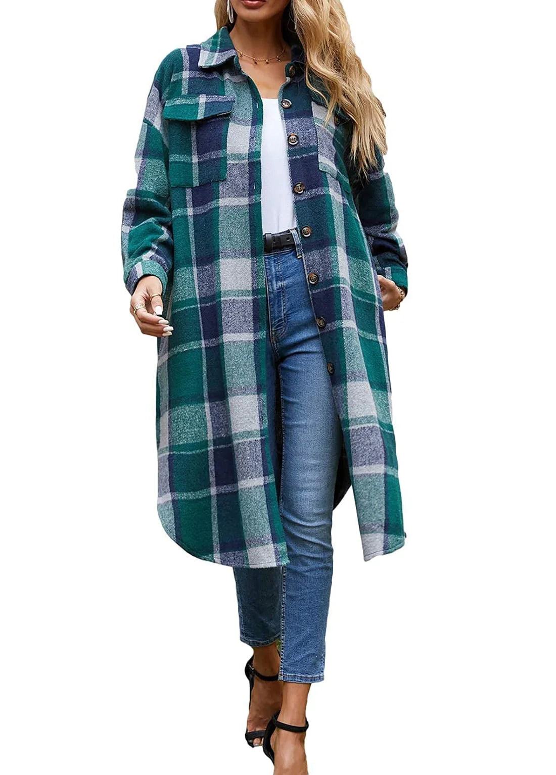 Flannel Button Up Plaid Shirt V522810