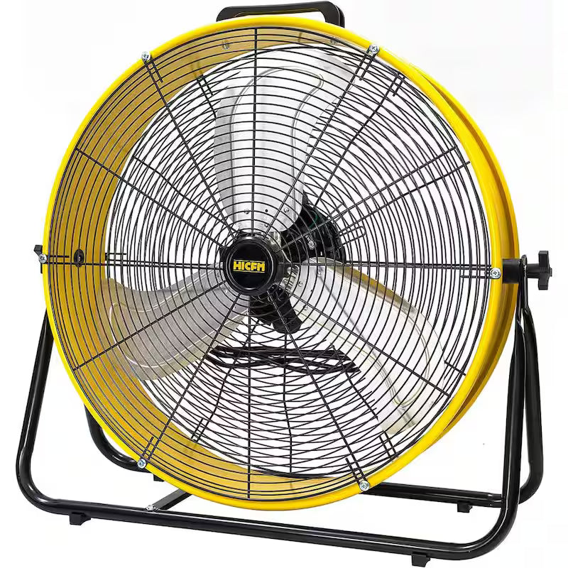 Yellow 24 in. 3 Speeds Portable Drum Fan J207