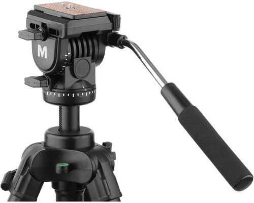 Aluminum Video Tripod System with Fluid Head, Extends to 82”, Max Load 15 lb, Carry Case O6646