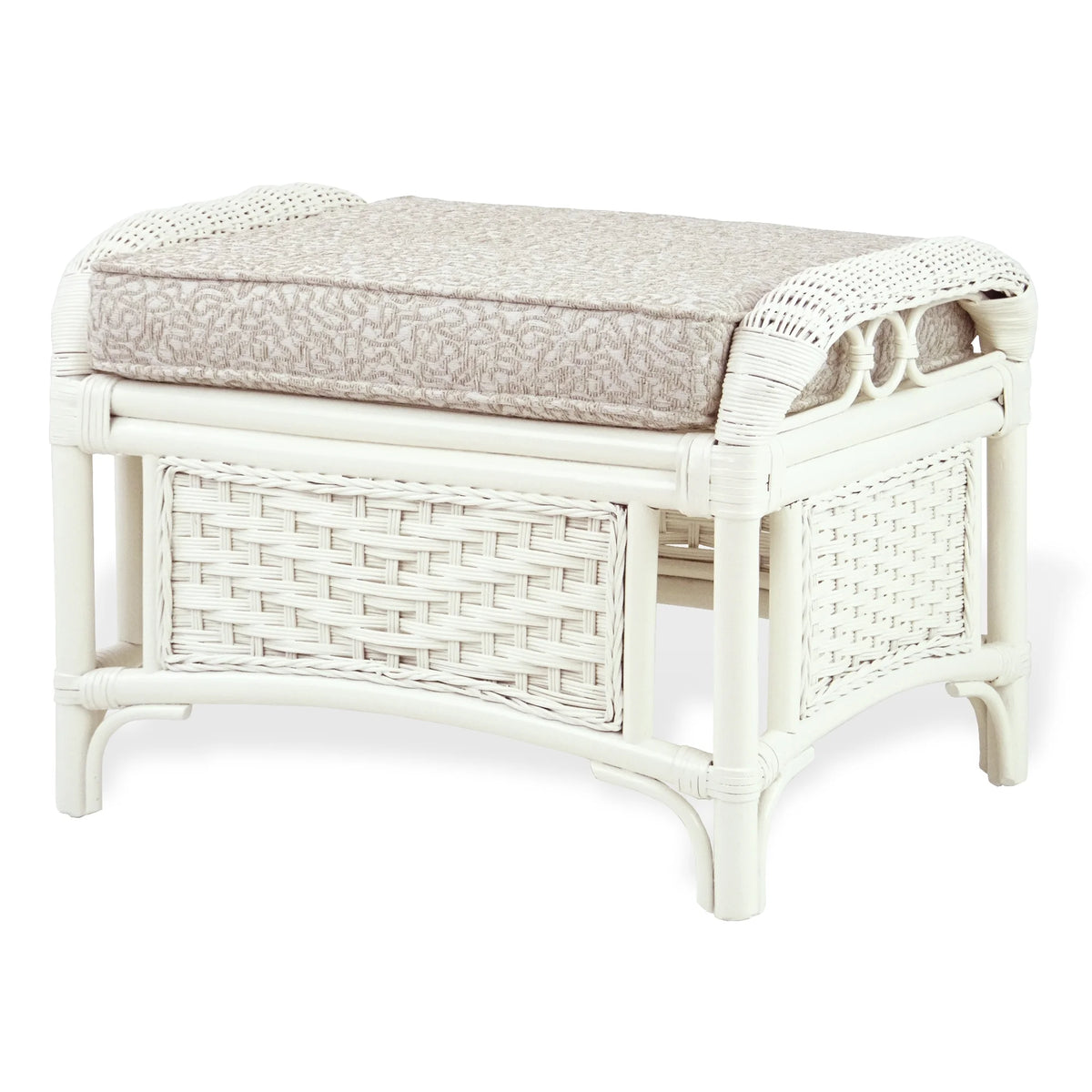 White Armchair with Ottoman J820423