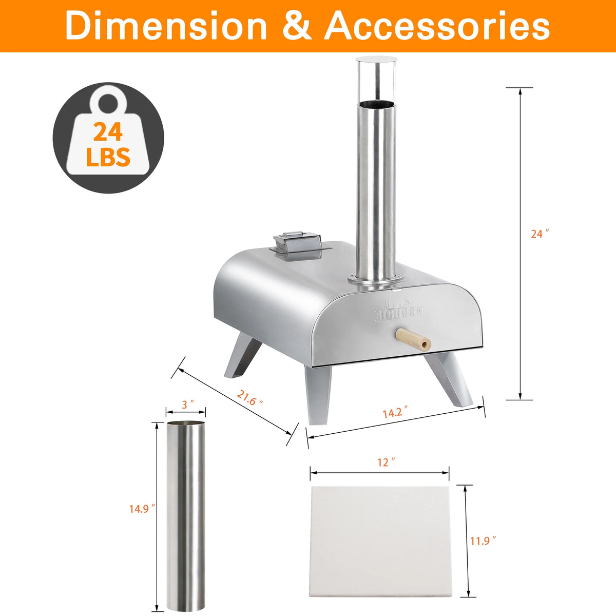Portable Stainless Steel Wood Pellet Pizza Oven S22939