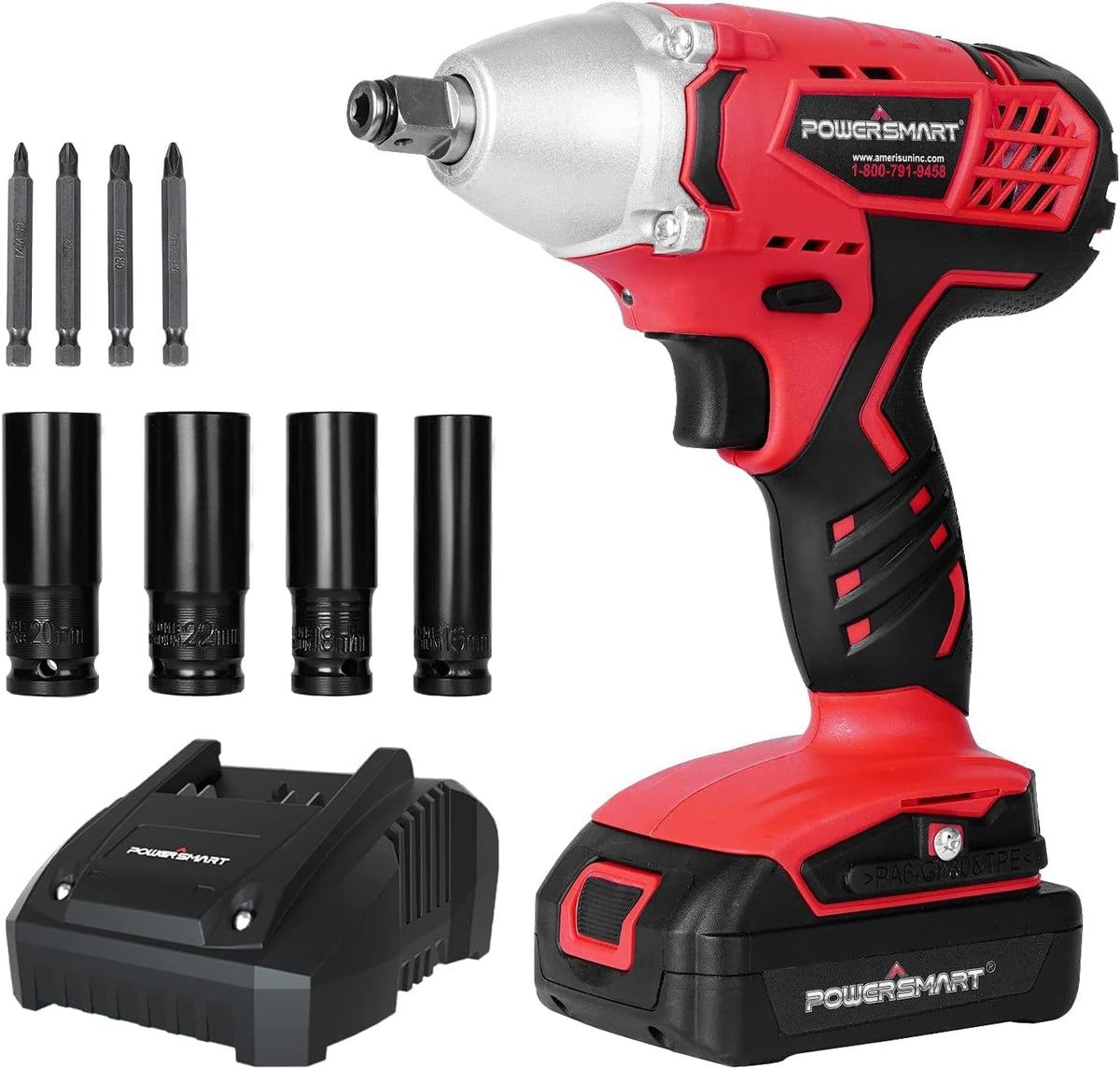 Cordless Impact Wrench 3-in-1, 20V Battery and Fast Charger, Pack of 2 N579