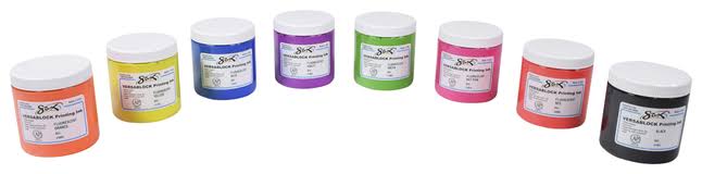 8 Ounces Assorted Fluorescent Colors Block Printing Ink Set of 8 Q230