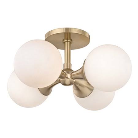 4-Light Semi Flush Mount Aged Brass V782