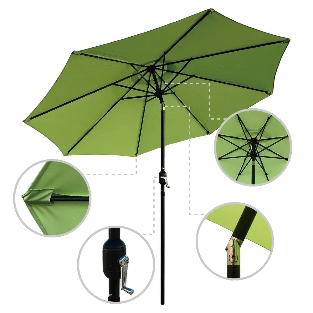 9ft Patio Umbrella with Crank and Tilt Red R10382