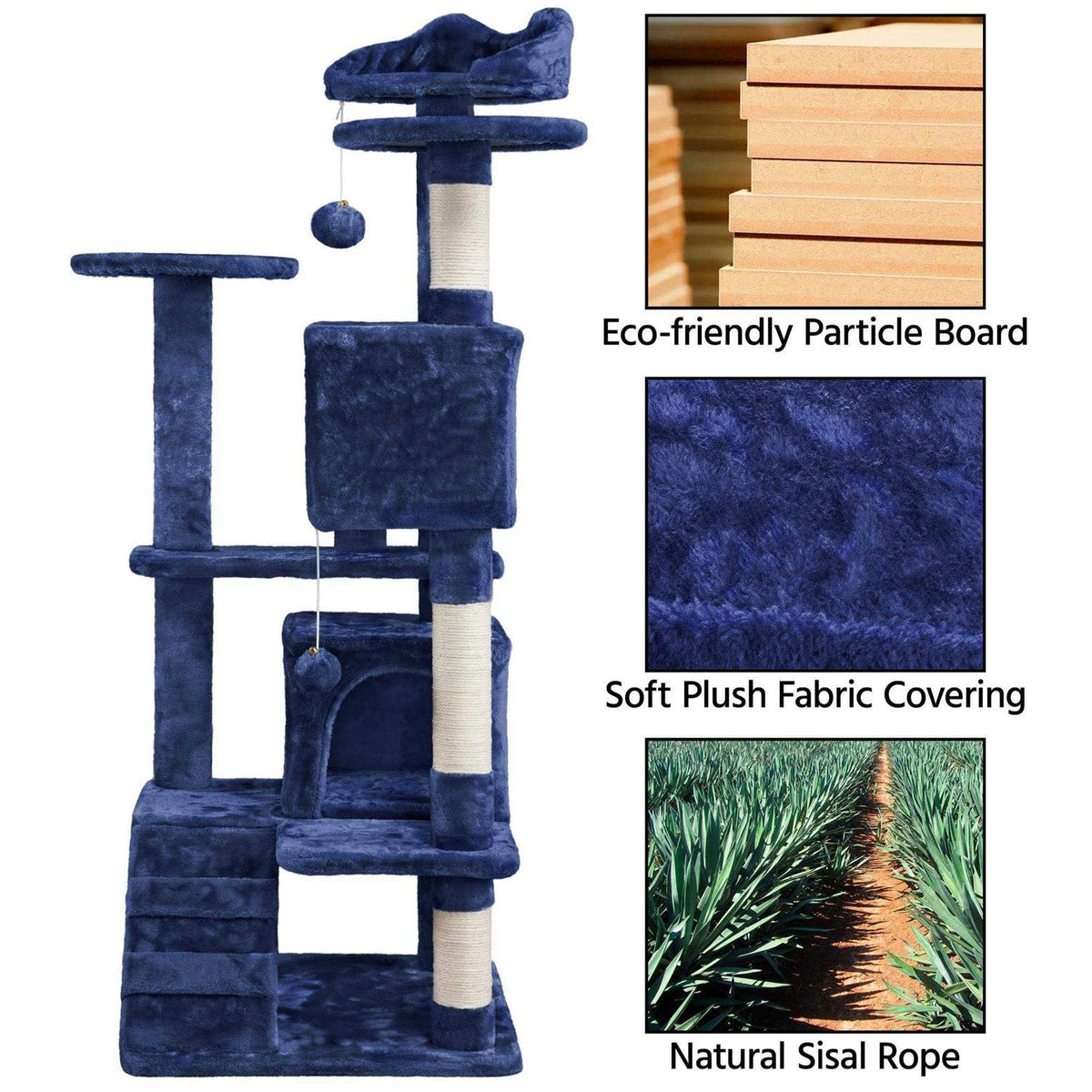 Plush Cat Tree with 2 Condos X940189