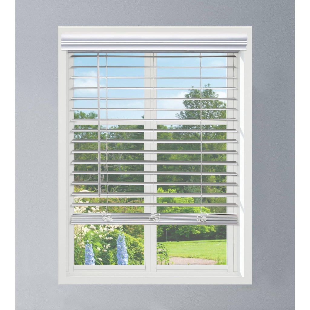 White Faux Wood Blinds G109062