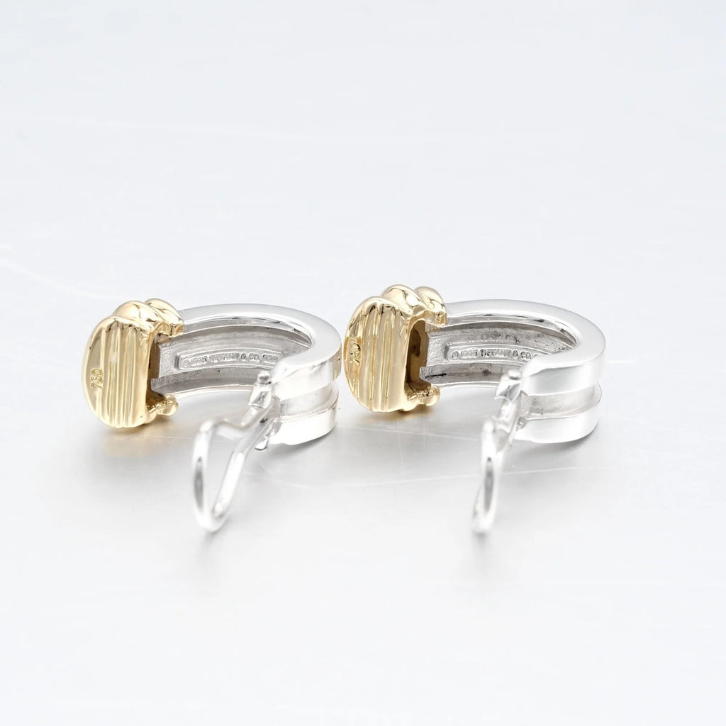 Grooved Earrings Silver 925 Yellow Gold V890017