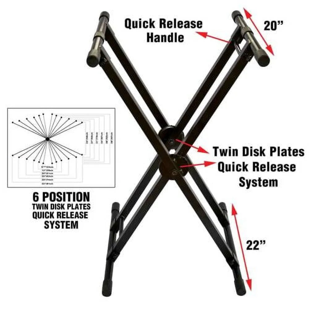 Dual-Locking Keyboard DJ Controller Case Stand X81128
