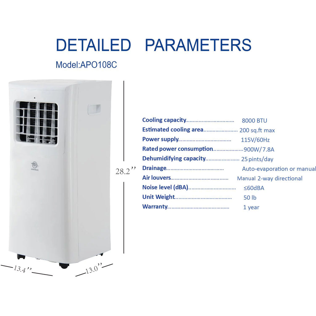 Portable Air Conditioner with Remote Control White N484044