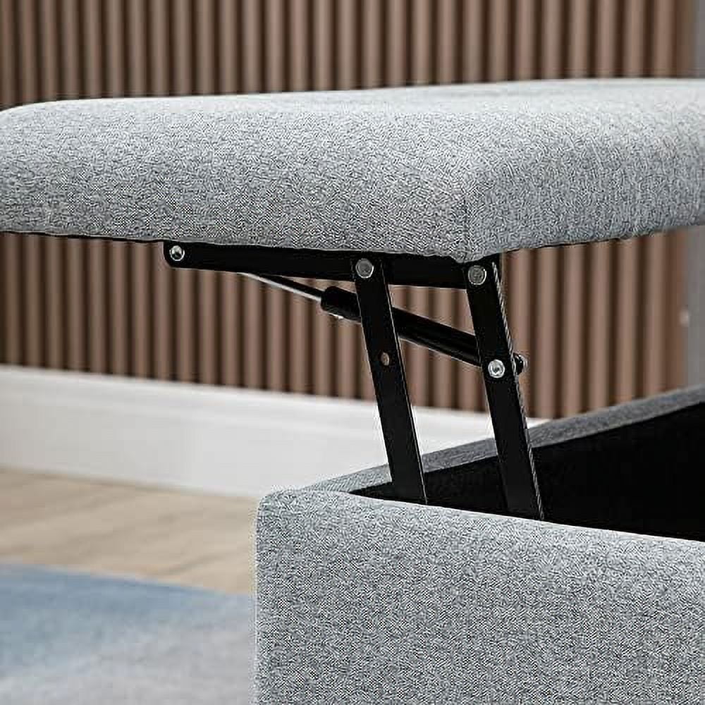 30" Square Upholstered Ottoman with Lift Top F36707