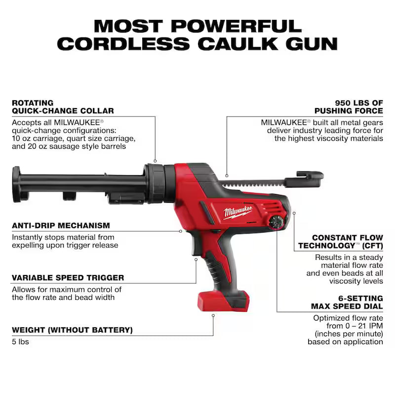 18V Cordless Caulk and Adhesive Gun U4508