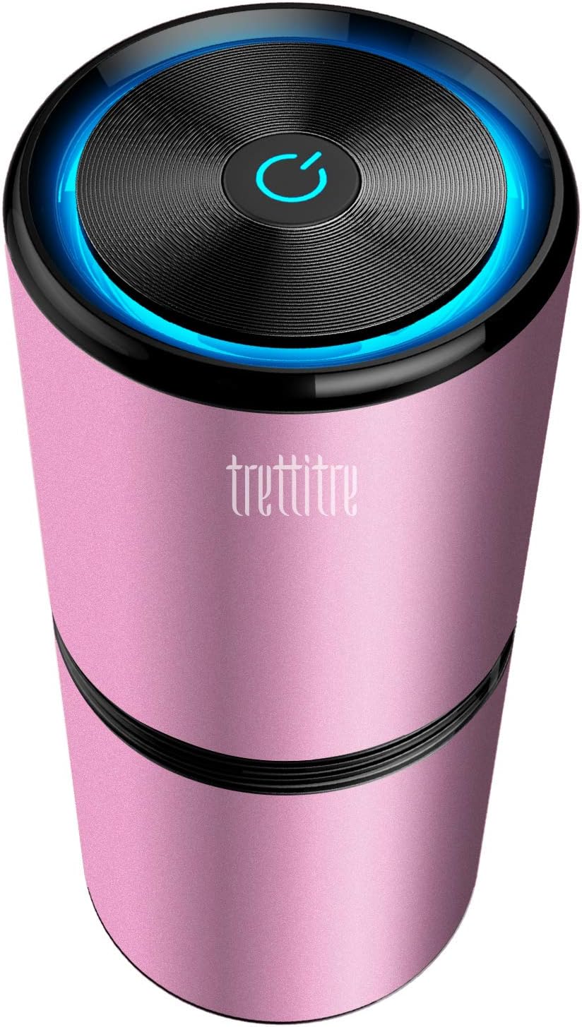 Car Air Purifier Ionizer with 12 Million Negative Ions, 27dB Quiet, Metal Body F365833