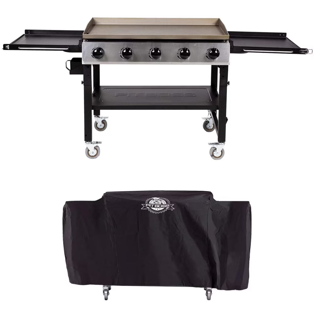 5-burner Propane Griddle, 62,000 BTU, 753 sq. in. Surface with 4-burner Griddle Cover P76195