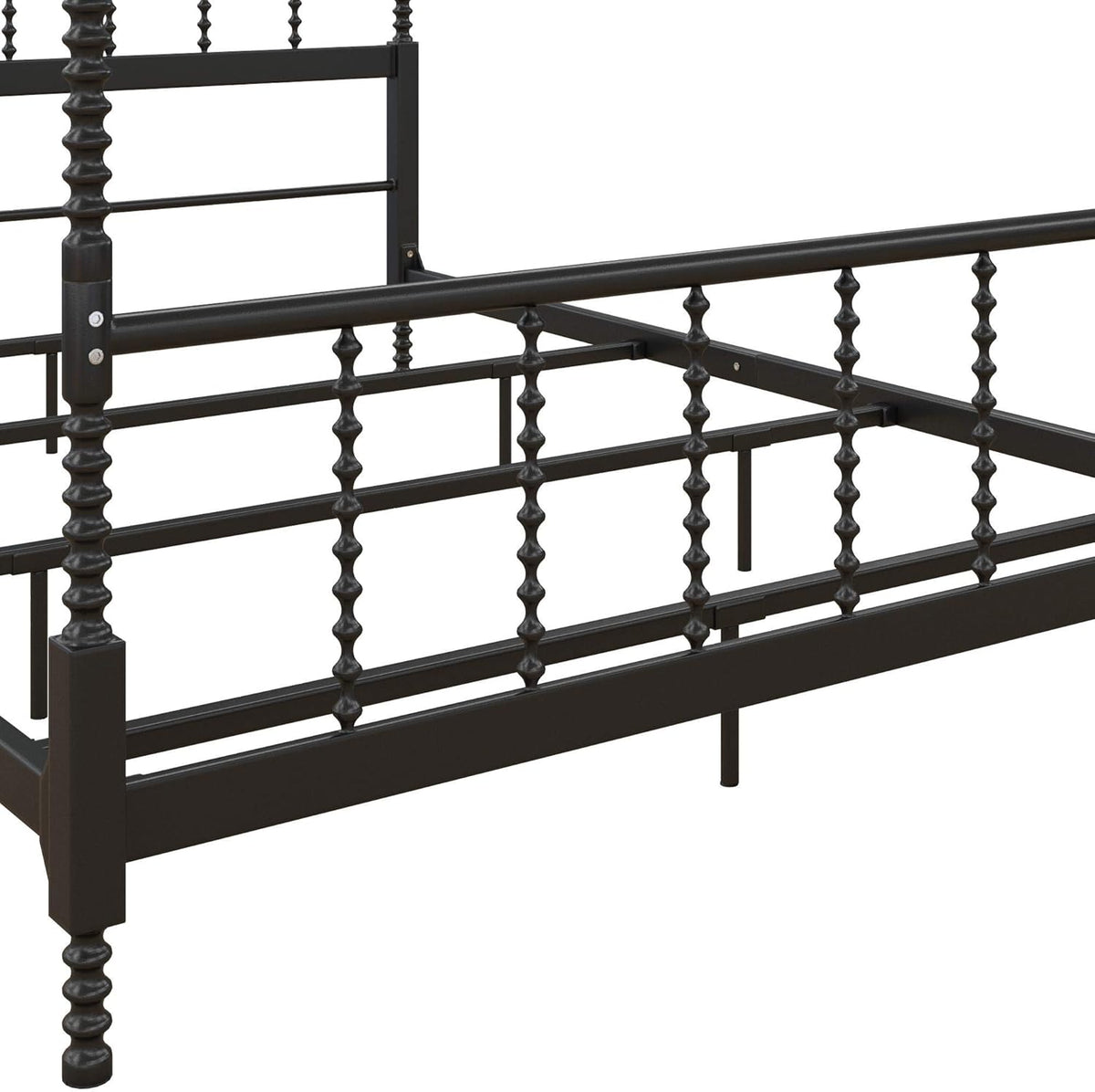 Full Size Metal Canopy Bed Frame in Black L423