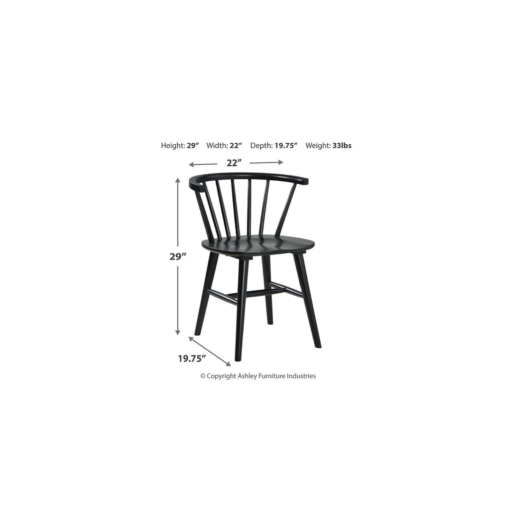 Black Spindle Dining Chair, Set of 2 A29120