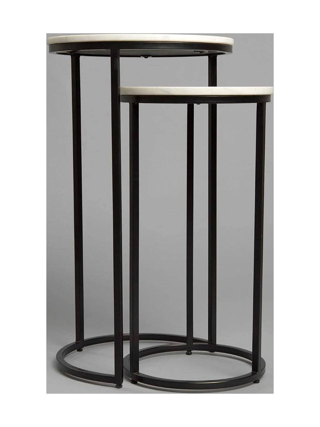 White Black Marble Nesting Tables D9257