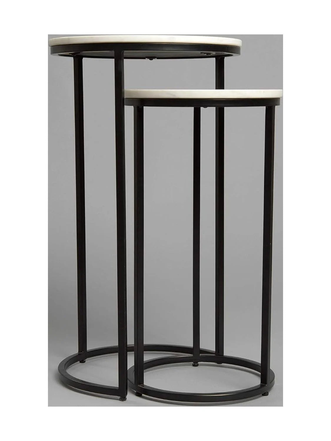 White Black Marble Nesting Tables D9257