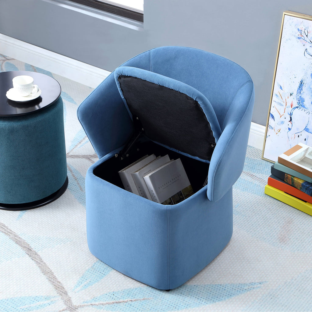 Blue Chair & Ottoman Set A925