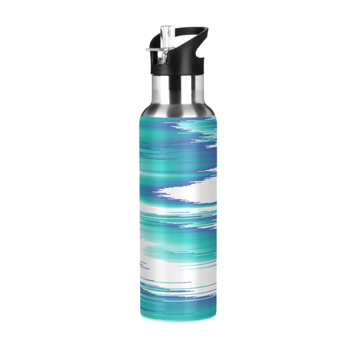 Stainless Steel Water Bottle Gradient Blue Green with Straw Lid Vacuum Insulated 20 OZ K3926