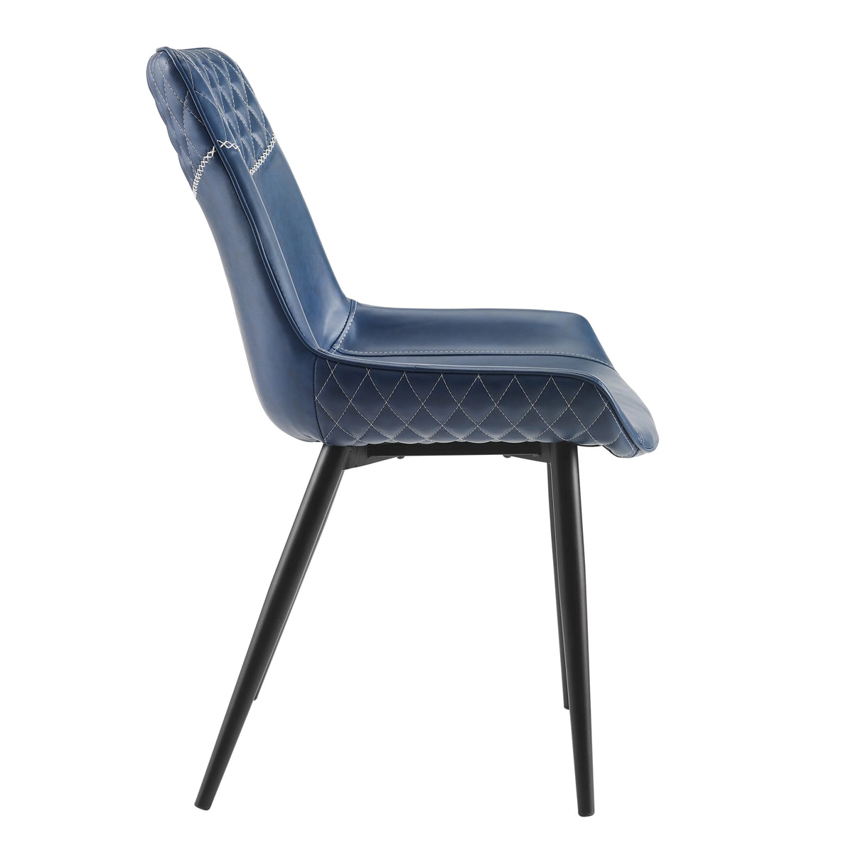 Set of 2 Blue Faux Leather Dining Chairs T8443