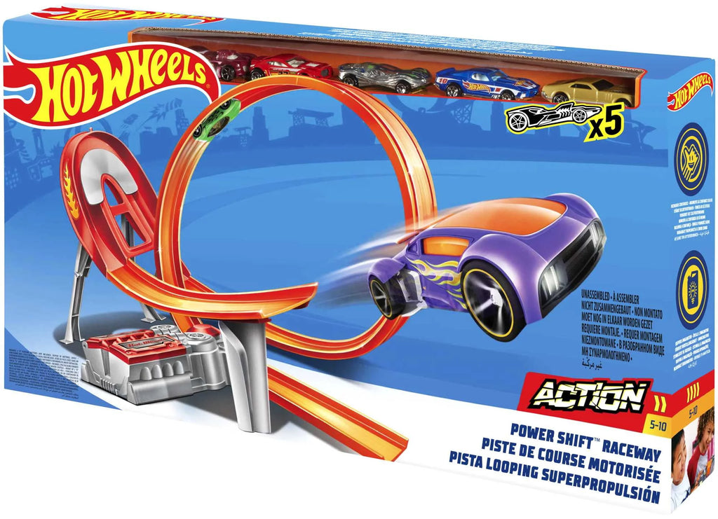 Motorized Raceway Track Set with 5 Cars 1:64 Scale U435