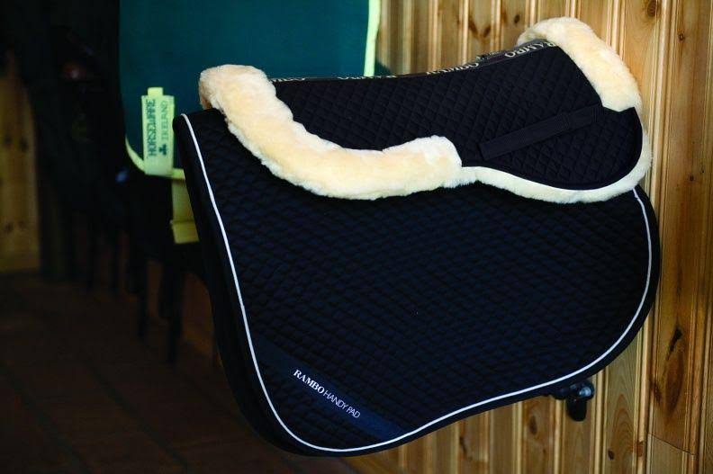 Black Sheepskin Half Pad Horse B865
