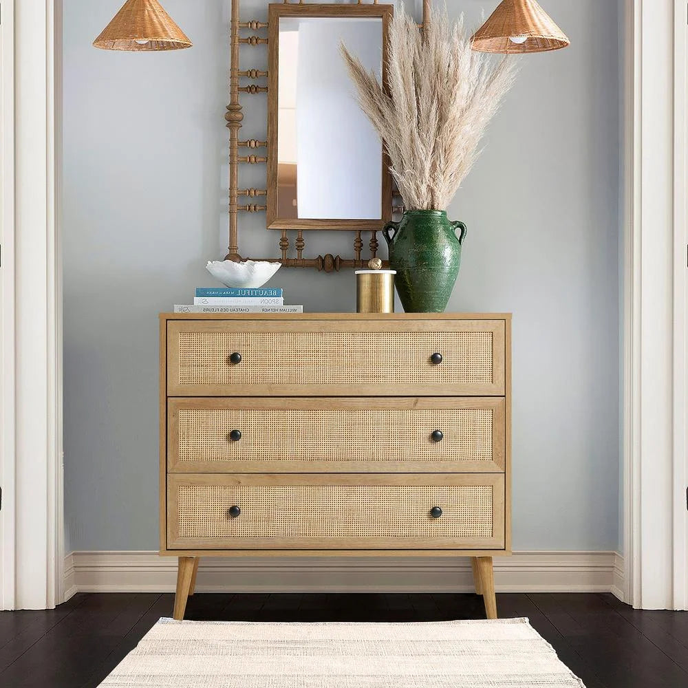 Light Oak Finish 3-Drawer Wood Dresser Z1002
