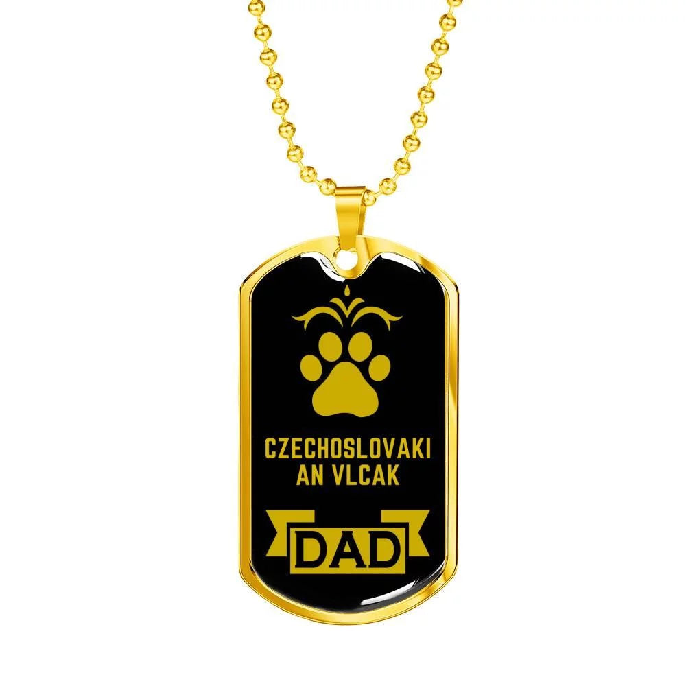 Stainless Steel or 18k Gold Dog Tag Necklace K5934